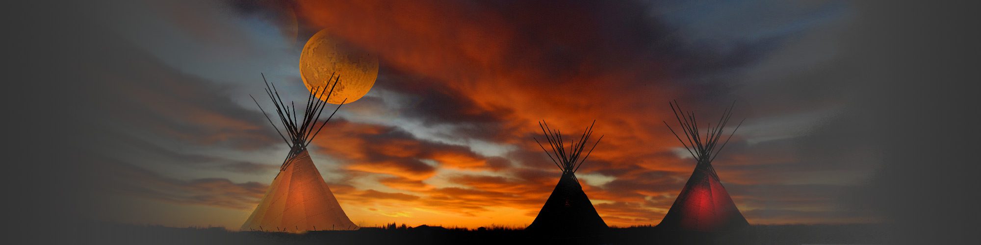Indian Lands Working Group - sunset image with teepees
